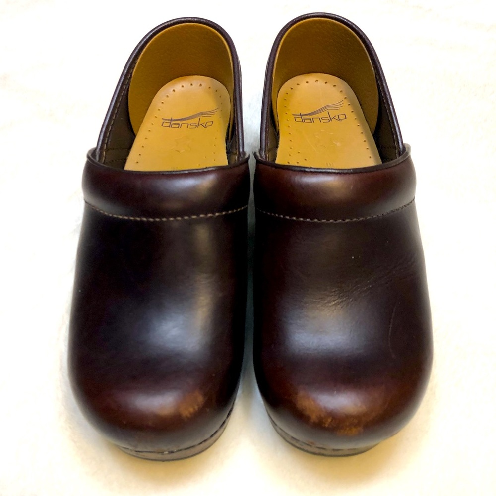 Dansko Brown Leather Clogs Size 37 / 6.5 Wide